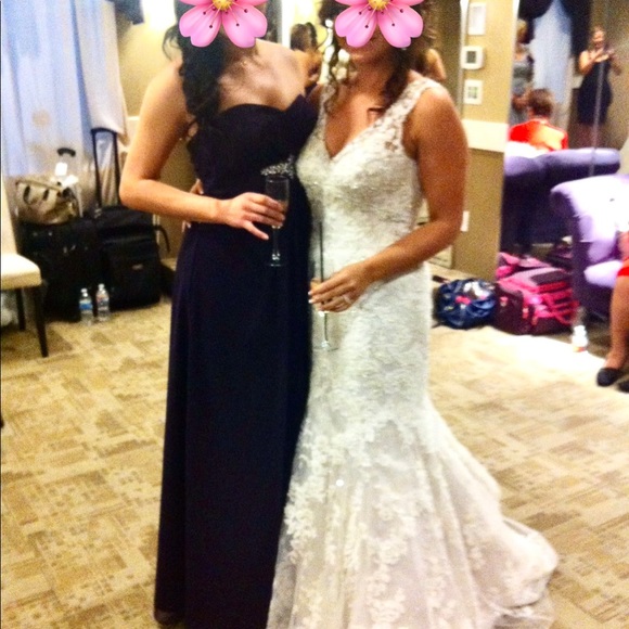 Bill Levkoff Bridesmaid Formal Strapless Floor Length Eggplant Dress sz 8 - Picture 3 of 7